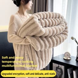 Imitation Rabbit Velvet Autumn Bed Blanket or Blanket and Pillowcase Soft Warmth Winter Sofa Blankets for Throw Lap Blanket Nap