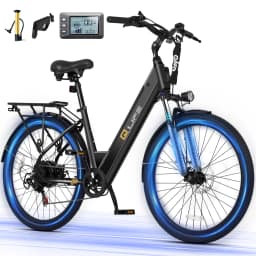 Qlife Cityone ST 2.0  26" Electric Bike for Adults, 1200W Peak Motor 48V 10.4Ah Battery, 28MPH 55 Miles, 7-Speed Electric Bicycle with Front Suspension