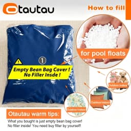 OTAUTAU Outdoor Waterproof Oxford Chaise Lounge Pouf Cover No Filler Garden Beach Camp Beanbag Sofa Bed Puff Salon Ottoman SF062