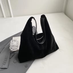 Women Suede Shoulder Bag with Zipper Hobo Bags Large Capacity Handbag Slouchy Bag Commuter Travel Bag Purses and Handbags