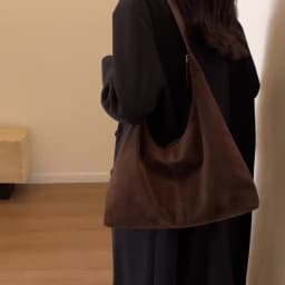 Women Suede Shoulder Bag with Zipper Hobo Bags Large Capacity Handbag Slouchy Bag Commuter Travel Bag Purses and Handbags