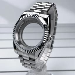 NH35 Case 39mm DJ Bezel Sapphire Glass Mirror Stainless Steel President Bracelet Suitable For NH35 NH36 Seik Movement Mod Parts
