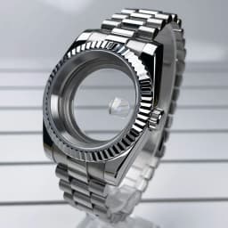 NH35 Case 39mm DJ Bezel Sapphire Glass Mirror Stainless Steel President Bracelet Suitable For NH35 NH36 Seik Movement Mod Parts