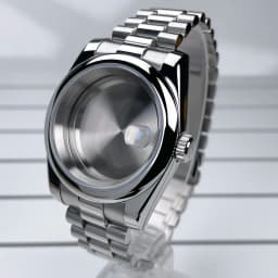 NH35 Case 39mm DJ Bezel Sapphire Glass Mirror Stainless Steel President Bracelet Suitable For NH35 NH36 Seik Movement Mod Parts