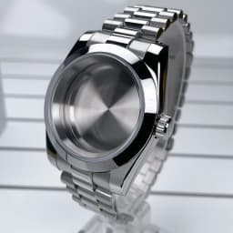 NH35 Case 39mm DJ Bezel Sapphire Glass Mirror Stainless Steel President Bracelet Suitable For NH35 NH36 Seik Movement Mod Parts