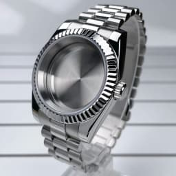 NH35 Case 39mm DJ Bezel Sapphire Glass Mirror Stainless Steel President Bracelet Suitable For NH35 NH36 Seik Movement Mod Parts