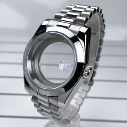 NH35 Case 39mm DJ Bezel Sapphire Glass Mirror Stainless Steel President Bracelet Suitable For NH35 NH36 Seik Movement Mod Parts