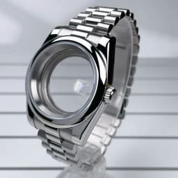 NH35 Case 39mm DJ Bezel Sapphire Glass Mirror Stainless Steel President Bracelet Suitable For NH35 NH36 Seik Movement Mod Parts