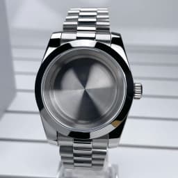 NH35 Case 39mm DJ Bezel Sapphire Glass Mirror Stainless Steel President Bracelet Suitable For NH35 NH36 Seik Movement Mod Parts