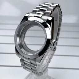NH35 Case 39mm DJ Bezel Sapphire Glass Mirror Stainless Steel President Bracelet Suitable For NH35 NH36 Seik Movement Mod Parts