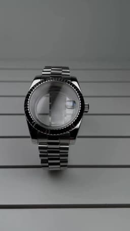 NH35 Case 39mm DJ Bezel Sapphire Glass Mirror Stainless Steel President Bracelet Suitable For NH35 NH36 Seik Movement Mod Parts