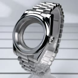 NH35 Case 39mm DJ Bezel Sapphire Glass Mirror Stainless Steel President Bracelet Suitable For NH35 NH36 Seik Movement Mod Parts