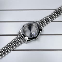 NH35 Case 39mm DJ Bezel Sapphire Glass Mirror Stainless Steel President Bracelet Suitable For NH35 NH36 Seik Movement Mod Parts