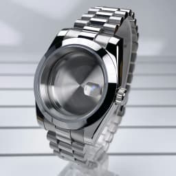NH35 Case 39mm DJ Bezel Sapphire Glass Mirror Stainless Steel President Bracelet Suitable For NH35 NH36 Seik Movement Mod Parts