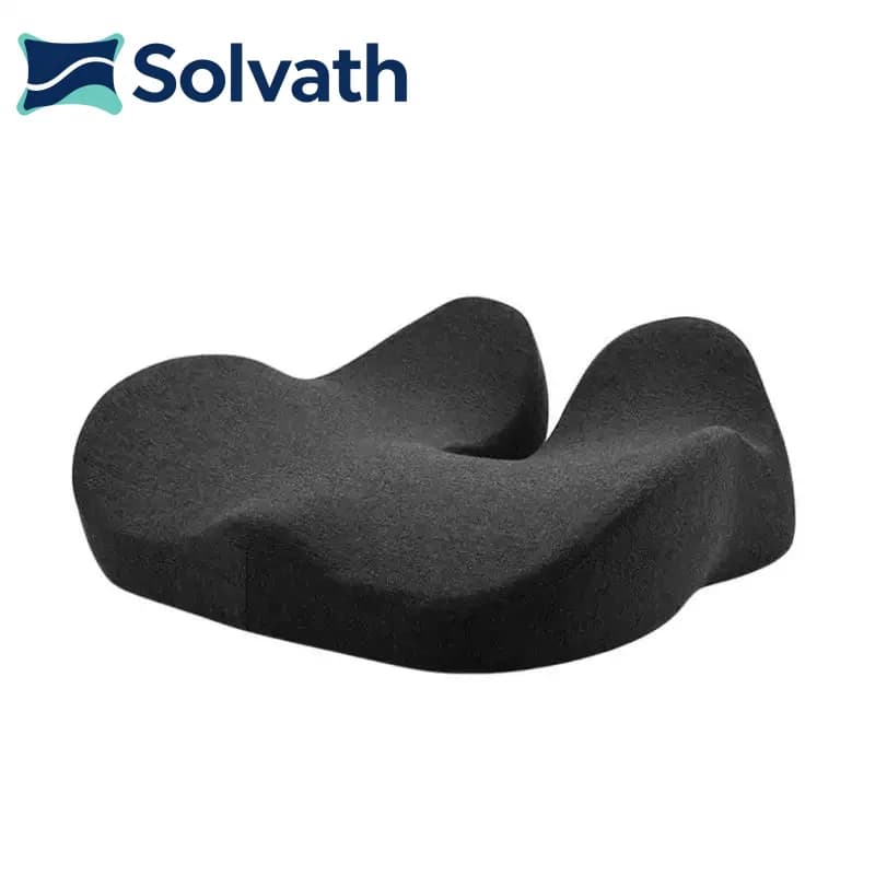 Solvath Ergonomic Thickened Memory Foam Seat Cushion Heavy Duty Chair Pad Removable Cover Ideal for Office Chair Lower Back Supp