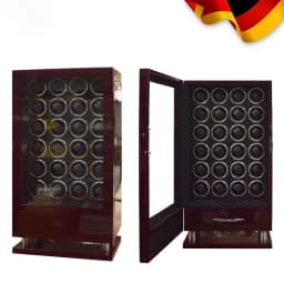Luxury Automatic Watch Winder12 24 30 Slot Wood Mechanical Watch Box Fingerprint Unlock Quiet Mabuchi Motor Watches Storage Safe
