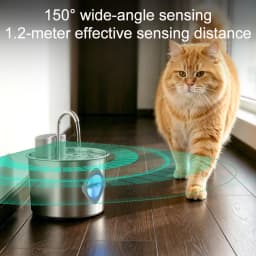 Smart Cordless Cat Water Fountain with 304 Stainless Steel 2.2L Capacity Pet Water Dispenser Automatic Feeder for Cats And Do