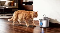 Smart Cordless Cat Water Fountain with 304 Stainless Steel 2.2L Capacity Pet Water Dispenser Automatic Feeder for Cats And Do