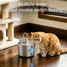 Smart Cordless Cat Water Fountain with 304 Stainless Steel 2.2L Capacity Pet Water Dispenser Automatic Feeder for Cats And Do