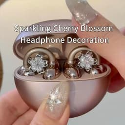 Earrings For Ear Clip Earphone Rotating Flower Blossoms Shining Decorations