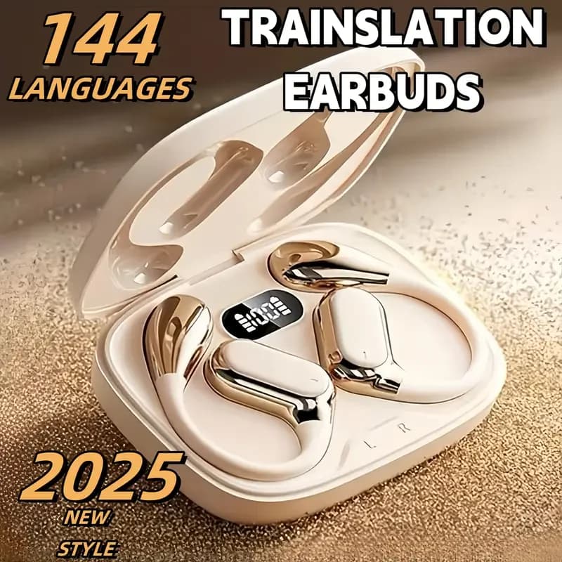 2026 New AI Translation Earphones: High-Definition Audio, LED Battery Display, Suitable for Sports and Commuting.