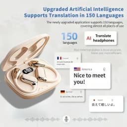 2026 New AI Translation Earphones: High-Definition Audio, LED Battery Display, Suitable for Sports and Commuting.