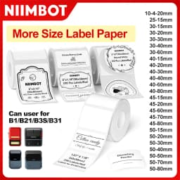 Niimbot 1Roll B1 White Sticker Paper Waterproof Adhesive Label White Anti-Oil For B1 B21 Mini Portable Thermal Printer Tape
