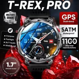 2026 New T-Rex3 Pro 1100mAh Battery Smart Watch GPS path 5ATM Waterproof Sports Run tracker Outdoors Compass Military Smartwatch