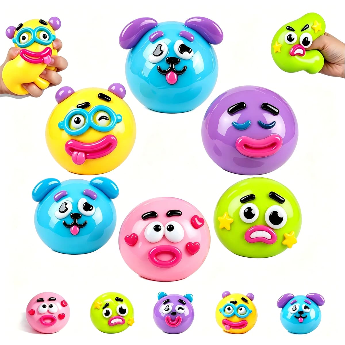 Curiosities Dog Face Swap Squishy Toy Popular Smushers Squishy Soft Moldable Cute Slow Rise Squeeze Toy Relaxing Sensory Anxie