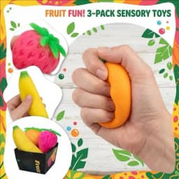 New Fruit NeeDoh Squishy Toy Simulated Strawberry Bananab Orange Fidget Sensory Toy Stress Relief Anti-Anxiety TPR Toy