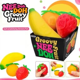 New Fruit NeeDoh Squishy Toy Simulated Strawberry Bananab Orange Fidget Sensory Toy Stress Relief Anti-Anxiety TPR Toy