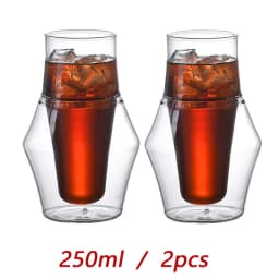 FOME Double Walled Glass Cup Transparent Coffee Milk Mug Espresso Cup Home Brandy Wine Cocktail Glasses Tasting Cup