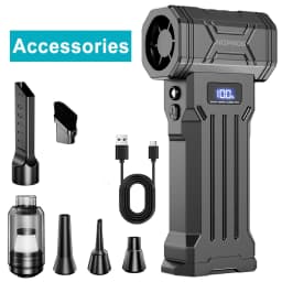Car Vacuum Cleaner Turbo Fan Air Blower Cleaning Tools Air Duster Electric Dust Collector Hair Dryer for RV Truck Trailer Home Outdoors Camping Universal Auto Accessories