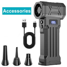 Car Vacuum Cleaner Turbo Fan Air Blower Cleaning Tools Air Duster Electric Dust Collector Hair Dryer for RV Truck Trailer Home Outdoors Camping Universal Auto Accessories