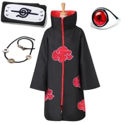 Akatsuki Uchiha Tobi Obito Akatsuki Cosplay Costume Cloak Mask Halloween Man Woman Cosplay Costume Headband Accessories