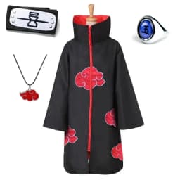 Akatsuki Uchiha Tobi Obito Akatsuki Cosplay Costume Cloak Mask Halloween Man Woman Cosplay Costume Headband Accessories