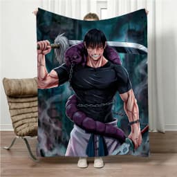 Jujutsu Kaisen Gojo Flannel Blanket Four Seasons Universal Nap Throw Anime Print Lightweight Sofa Bed Office Lunch Break Blanket
