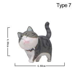 Mini Kitten Statue Simulation Animal Model Cartoon Funny Cat Figurine With Bowknot Design Desktop Ornament Dollhouse Decor