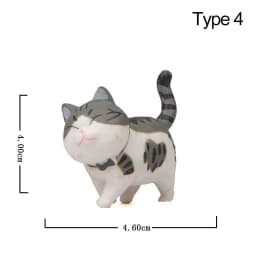 Mini Kitten Statue Simulation Animal Model Cartoon Funny Cat Figurine With Bowknot Design Desktop Ornament Dollhouse Decor
