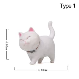 Mini Kitten Statue Simulation Animal Model Cartoon Funny Cat Figurine With Bowknot Design Desktop Ornament Dollhouse Decor