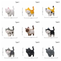 Mini Kitten Statue Simulation Animal Model Cartoon Funny Cat Figurine With Bowknot Design Desktop Ornament Dollhouse Decor