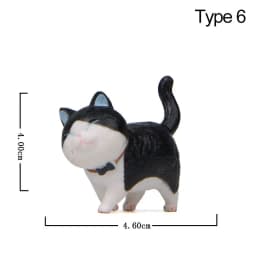 Mini Kitten Statue Simulation Animal Model Cartoon Funny Cat Figurine With Bowknot Design Desktop Ornament Dollhouse Decor
