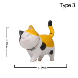 Mini Kitten Statue Simulation Animal Model Cartoon Funny Cat Figurine With Bowknot Design Desktop Ornament Dollhouse Decor