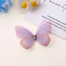 5cm 20pcs Double Sweet Butterfly Appliqued 3D Simulation Mesh Dreamy Bouquet Patch For DIY Handmade Hairband Nail Decoration