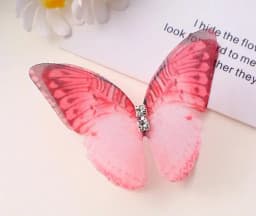5cm 20pcs Double Sweet Butterfly Appliqued 3D Simulation Mesh Dreamy Bouquet Patch For DIY Handmade Hairband Nail Decoration