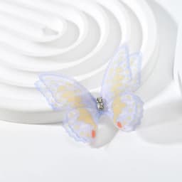 5cm 20pcs Double Sweet Butterfly Appliqued 3D Simulation Mesh Dreamy Bouquet Patch For DIY Handmade Hairband Nail Decoration