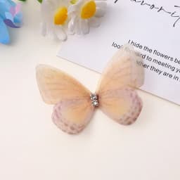 5cm 20pcs Double Sweet Butterfly Appliqued 3D Simulation Mesh Dreamy Bouquet Patch For DIY Handmade Hairband Nail Decoration
