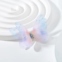 5cm 20pcs Double Sweet Butterfly Appliqued 3D Simulation Mesh Dreamy Bouquet Patch For DIY Handmade Hairband Nail Decoration