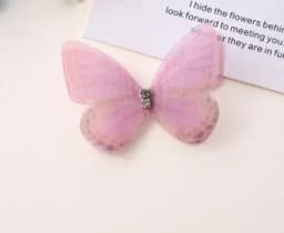 5cm 20pcs Double Sweet Butterfly Appliqued 3D Simulation Mesh Dreamy Bouquet Patch For DIY Handmade Hairband Nail Decoration