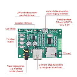BT201 Dual Mode 5.0 Bluetooth Lossless Audio Power Amplifier Board Module Tf Card U Disk Ble Spp Serial Port Transparent Trans